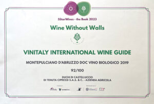 Winitaly Wine Guide 2022 AWARD for TENUTA Montepulciano d'Abruzzo red wine of abruzzo