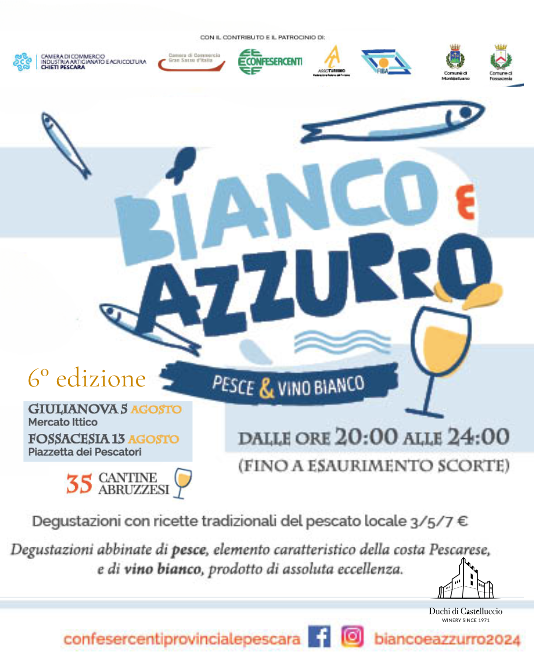 Duchi di Castelluccio a “Bianco e Azzurro” 🐟🍷
